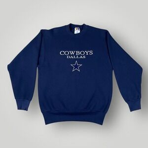 Vintage Dallas Cowboys Sweater Mens Medium Blue‎ NFL Football Pullover 90s EUC